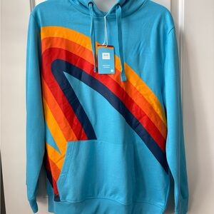 ALDI Colorful Rainbow Blue Hoodie